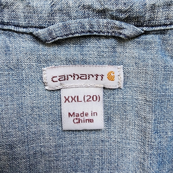 Carhartt Women's Button Down Denim Longsleeve Shirt - Picture 2 of 5